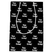 誕生日ゴルフバッグオンブラック ミディアムペーパーバッグ (裏面)