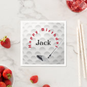 誕生日ゴルフボール及びクラブ スタンダードカクテルナプキン (インサイチュ)