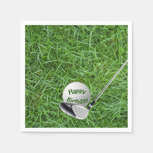 誕生日ゴルフボール及びクラブ スタンダードカクテルナプキン (正面)