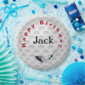 誕生日ゴルフボール及びクラブ ペーパープレート (パーティー)