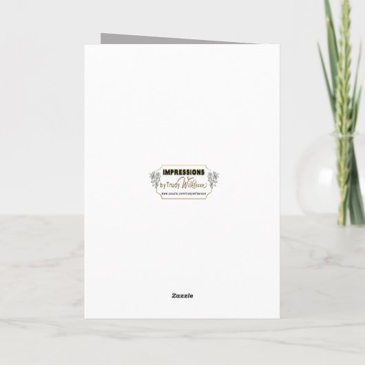 誕生日ゴージャスな色合いの灰色の花 カード (裏面)