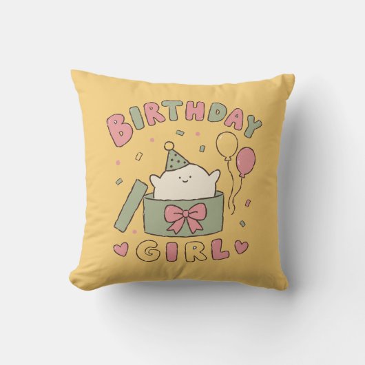 誕生日ゴースト かわいい パーティー キャラクター クッション (正面)