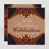 誕生日ゴールデンアースお祝い招待状 招待状 (正面/裏面)