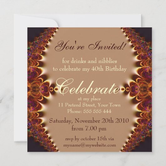 誕生日ゴールデンアースお祝い招待状 招待状 (裏面)