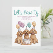 誕生日ゴールデンドールドッグスお誕生日ケーキ 招待状 (スタンド正面)