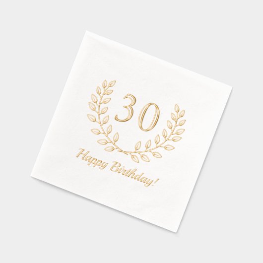 誕生日ゴールデンリースカスタム番号 箔ナプキン (左)