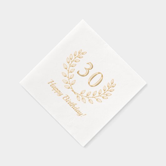 誕生日ゴールデンリースカスタム番号 箔ナプキン (右)