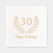 誕生日ゴールデンリースカスタム番号 箔ナプキン (正面)