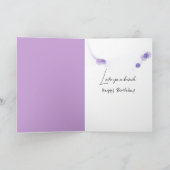 誕生日ゴールデンレトリエバーパピーとライラック カード (内部)