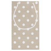 誕生日ゴールデンレトリエバーパピーオン水玉模様 スモールペーパーバッグ (裏面)