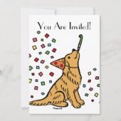 誕生日ゴールデンレトリバーの漫画の招待状 招待状 (正面)