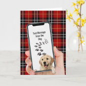 誕生日ゴールデンレトリバー文字メッセージ携帯電話 カード (黄色い花)