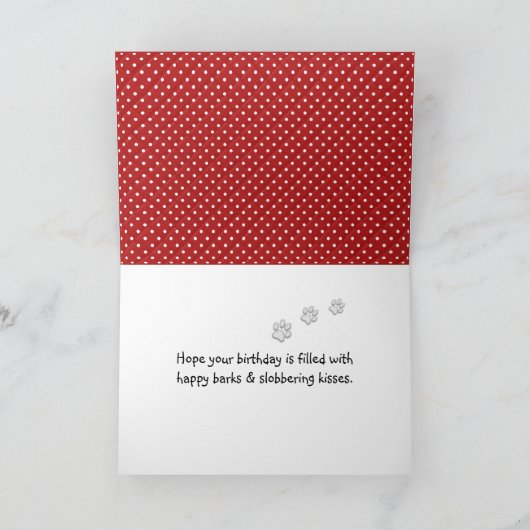 誕生日ゴールデンレトリバー水玉模様 カード (内部)
