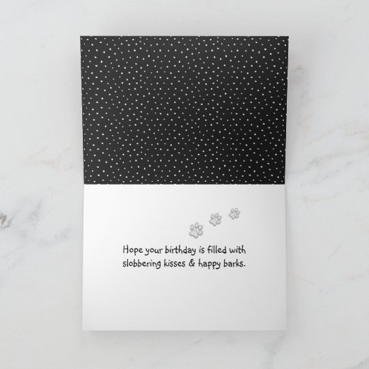 誕生日ゴールデンレトリバー水玉模様 カード (内部)