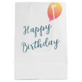 誕生日ゴールデンレトリバーinポープリント ミディアムペーパーバッグ (裏面)