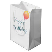誕生日ゴールデンレトリバーinポープリント ミディアムペーパーバッグ (裏面アングル)