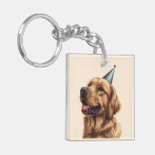 誕生日ゴールデンレトリーブドッグ キーホルダー (正面左)