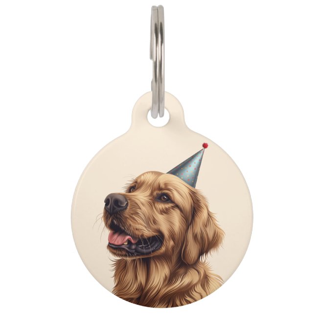 誕生日ゴールデンレトリーブドッグ ペット　ネームタグ (正面)