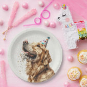 誕生日ゴールデンレトリーブドッグ ペーパープレート (パーティー)