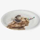 誕生日ゴールデンレトリーブドッグ ペーパープレート (アングル)