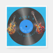 誕生日サイケデリックエレキギターのレコード スタンダードランチョンナプキン (正面)