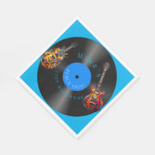 誕生日サイケデリックエレキギターのレコード スタンダードランチョンナプキン (角)