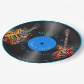 誕生日サイケデリックエレキギターのレコード ペーパープレート (アングル)
