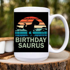誕生日サウルスレトロヴィンテージ恐竜の子供 ツートーンマグカップ