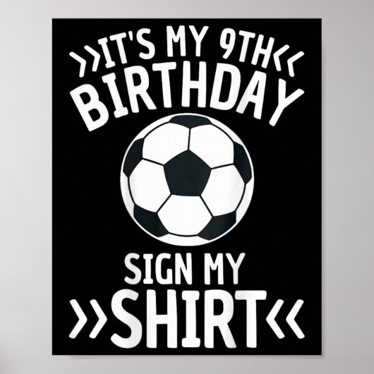 誕生日サッカーサイン グラフィックデザイン ポスター (正面)