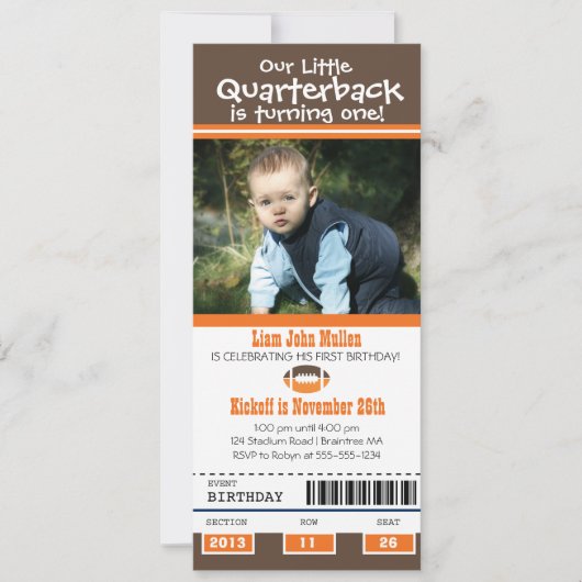 誕生日サッカーチケット 招待状 (正面)