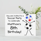 誕生日サッカーパーティの招待状 招待状 (スタンド正面)