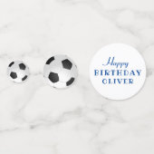 誕生日サッカーボールサッカーブルーバースデーパーティー コンフェッティ (正面)