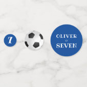 誕生日サッカーボールサッカーブルーバースデーパーティー コンフェッティ (裏面)