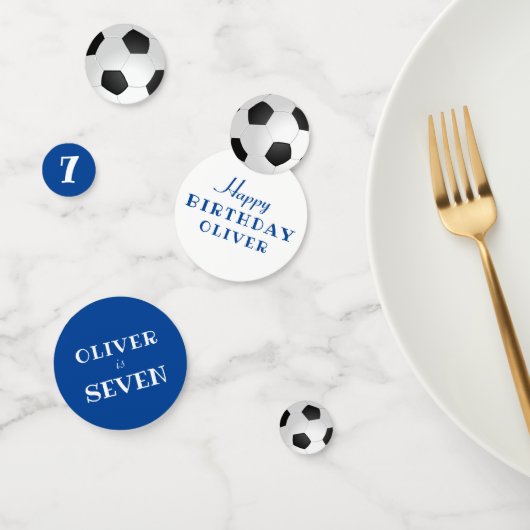 誕生日サッカーボールサッカーブルーバースデーパーティー コンフェッティ (グループ)