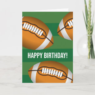 誕生日サッカー場とボールのタッチダウン カード