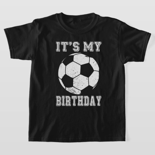 誕生日サッカー デザイン Tシャツ (レイダウン)