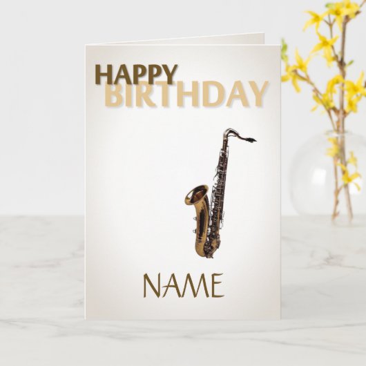 誕生日サックス カード (黄色い花)