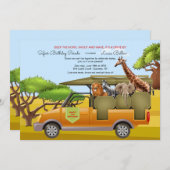 誕生日サファリドライブバイ招待状 招待状 (正面/裏面)