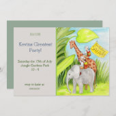 誕生日サファリ誕生日招待状 招待状 (正面/裏面)