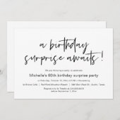 誕生日サプライズパーティーお祝い 招待状 (正面/裏面)