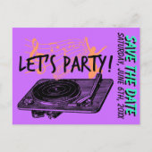 誕生日サプライズパーティー60s日付を保存 案内ポストカード (正面)