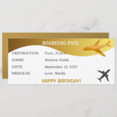 誕生日サプライズ搭乗券ギフトカード (正面/裏面)