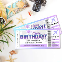 誕生日サプライズ飛行機チケットテンプレート