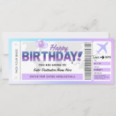 誕生日サプライズ飛行機贈り物チケットテンプレート 招待状 (正面)