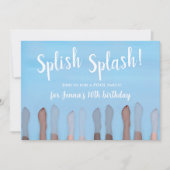 誕生日サマートレンディープールパーティー 招待状 (正面)