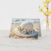 誕生日サマービーチハット カード (黄色い花)