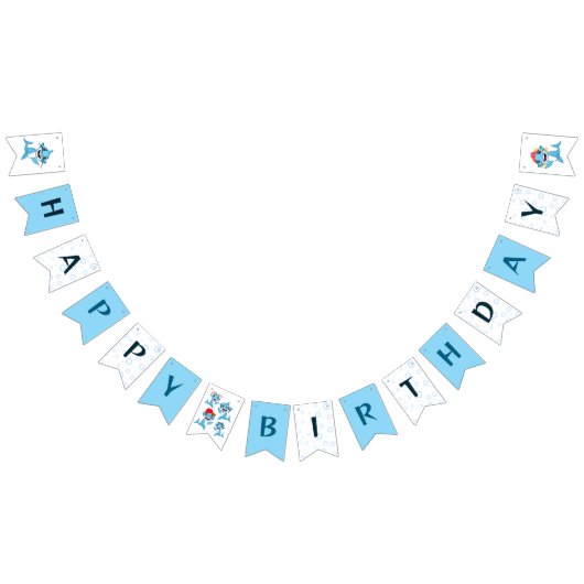 誕生日サメ バンティングフラッグ (全)