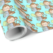 誕生日サルの漫画包装紙 ラッピングペーパー (ロールコーナー)
