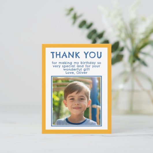 誕生日サンキューキッズフォトカード サンキューカード (スタンド正面)
