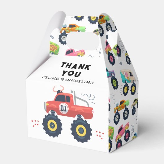 誕生日サンキューキッズモダンモンスタートラック フェイバーボックス (裏面サイド)